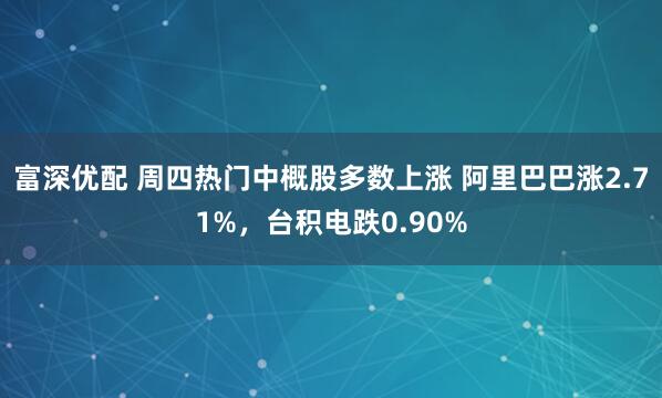 富深优配 周四热门中概股多数上涨 阿里巴巴涨2.71%，台积电跌0.90%